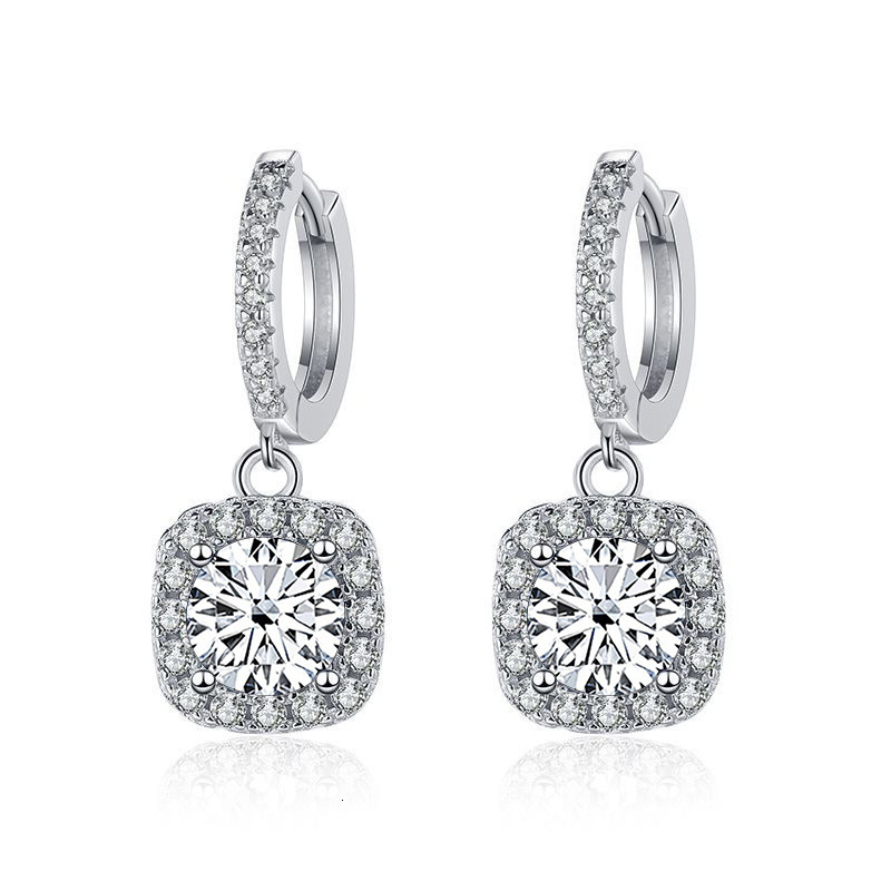 Designer earrings for woman Pure silver s925 luxurious moissanite earrings Plated with white gold pink moissanite simple, elegant and fashionable earr