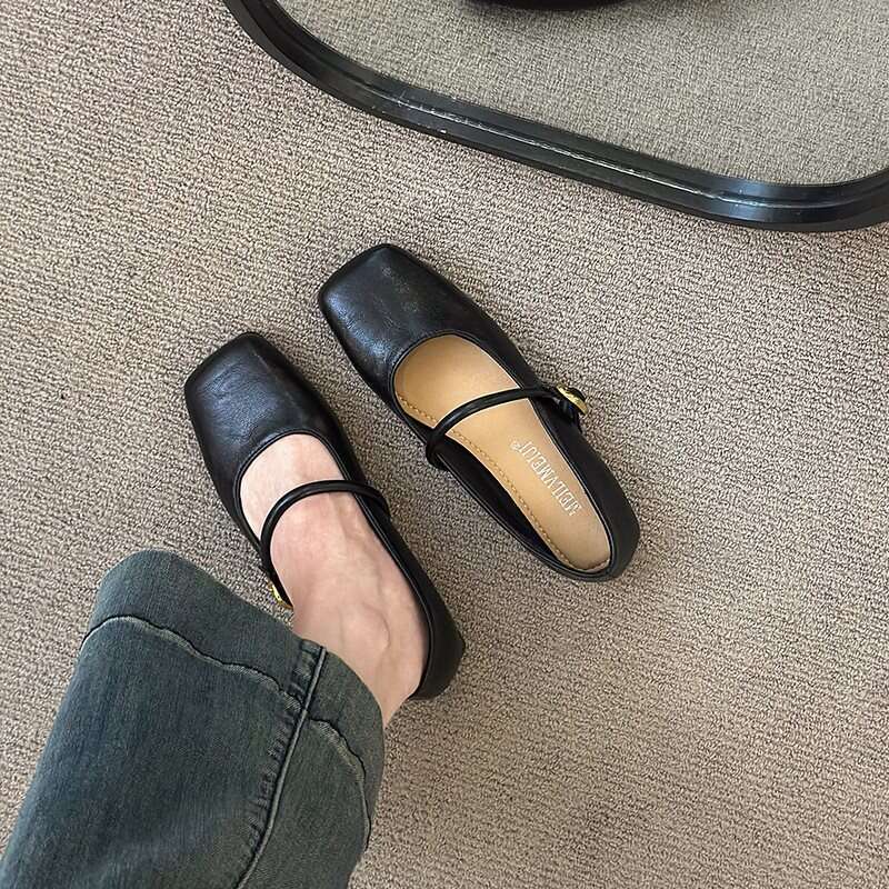 2025 Dress Designer Shoe French Style Gentle Single Evening Flat New Spring Small Leather Mary Jane Women Shoes