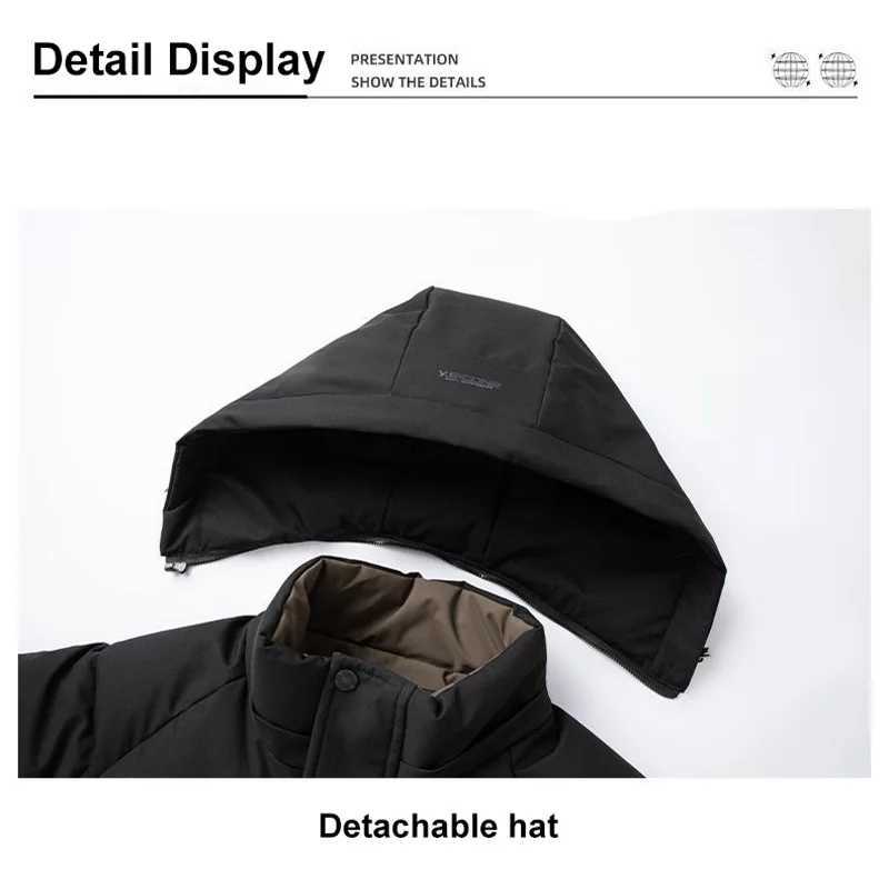 Graphene Warm Windproof Jacket Men 2024 Winter New Fashion Comfortable Thickened Outdoor Hooded Overcoat Male Casual Clothes W250926