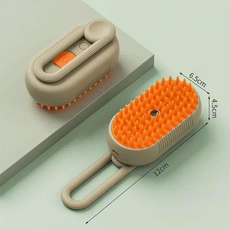 2025 new Cat Dog Pet Massage 3 in 1 One Button Steam Spray Folding Rotatable Floating Bath Hair Removal Brush Comb