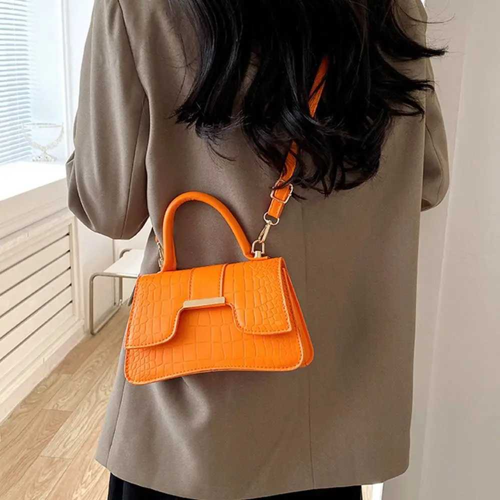 Fashion Female Shoulder Bag Alligator Pattern Small Square Bags for Women Pure Color Vintage Crossbody Bags PU Leather Handbags Z250926