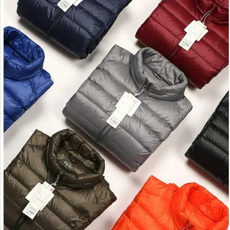 Autumn and Winter New 2025 Mens Lightweight Down Jacket Stand Collar Plus Size Youth Ultrathin Portable Down Short Coat W250926