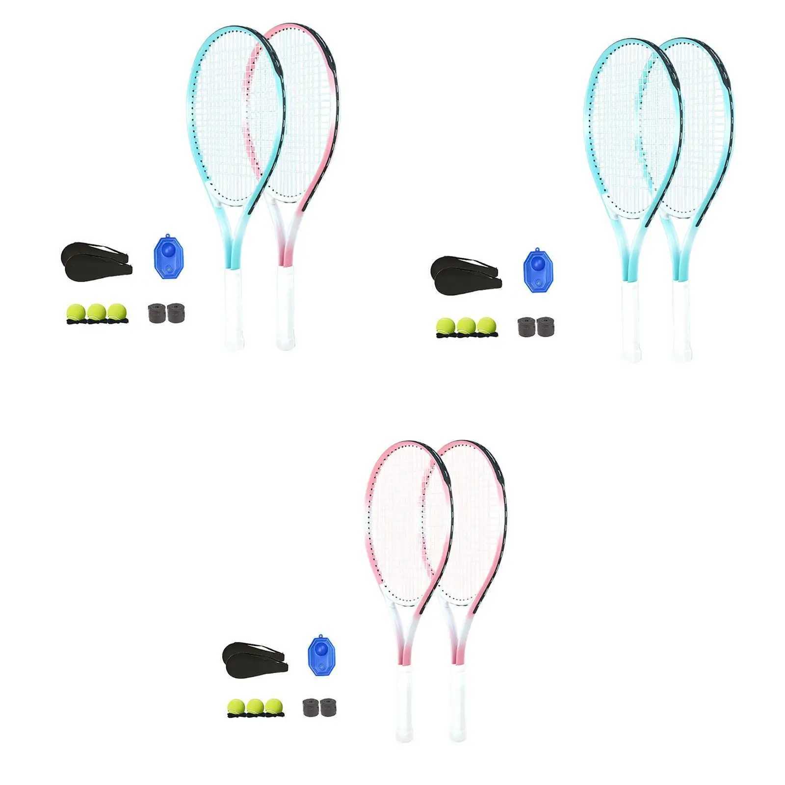 Tennis Racket Set with Rebound Balls Professional Portable Tennis Training Tool Practice Kit for Park Indoor Outdoor Backyard J250926