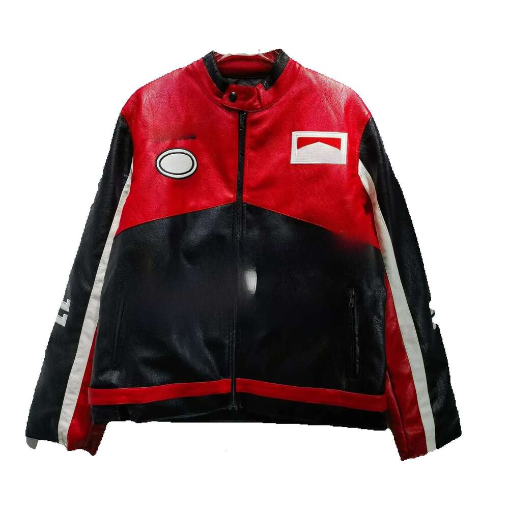 2025 new Mens jackets F1 PU leather jacket fully embroidered heavy-duty patchwork handmade Gothic punk retro style racing motorcycle Windpro