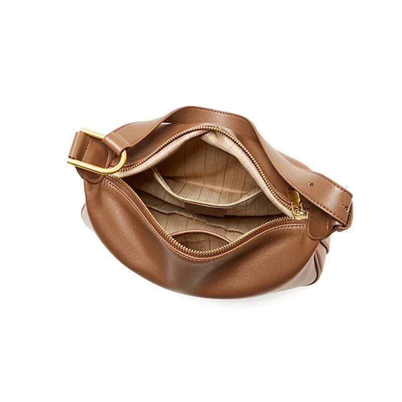 Women Cow Split Leather Dumpling Shoulder Bag Female Casual Designer Cowhide Handbags Ladies Crossbody Underarm Bags Lady Suotong2509