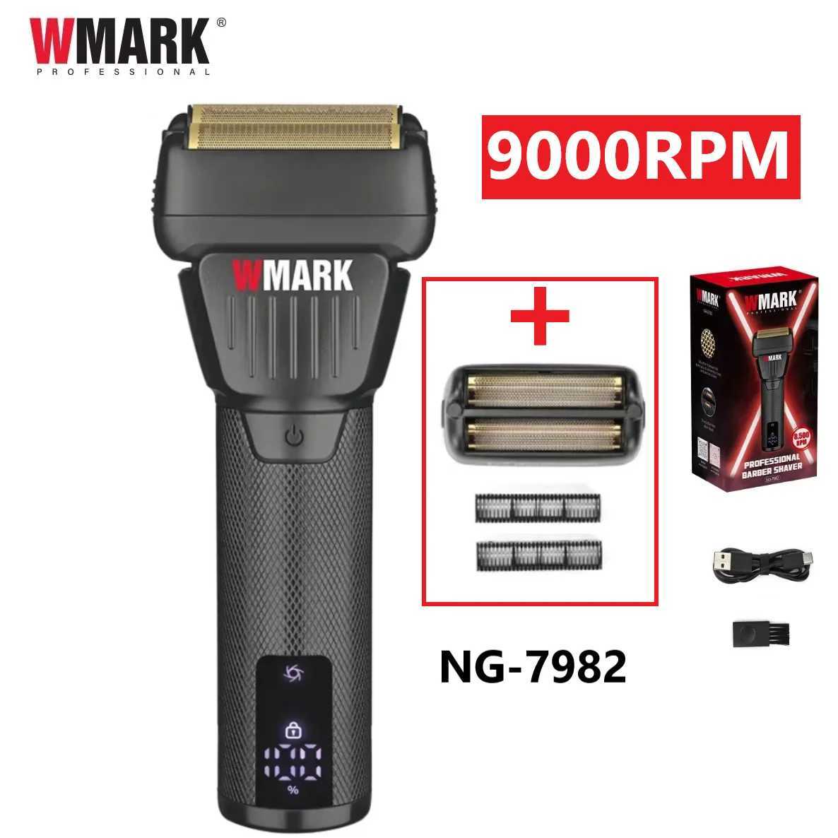 WMARK NG7982 Mens Electric Shaver 9000RPM Twoblade Mesh Razor Professional Hair Clipper Hair Cutting Machine Barbershop Salon R250926