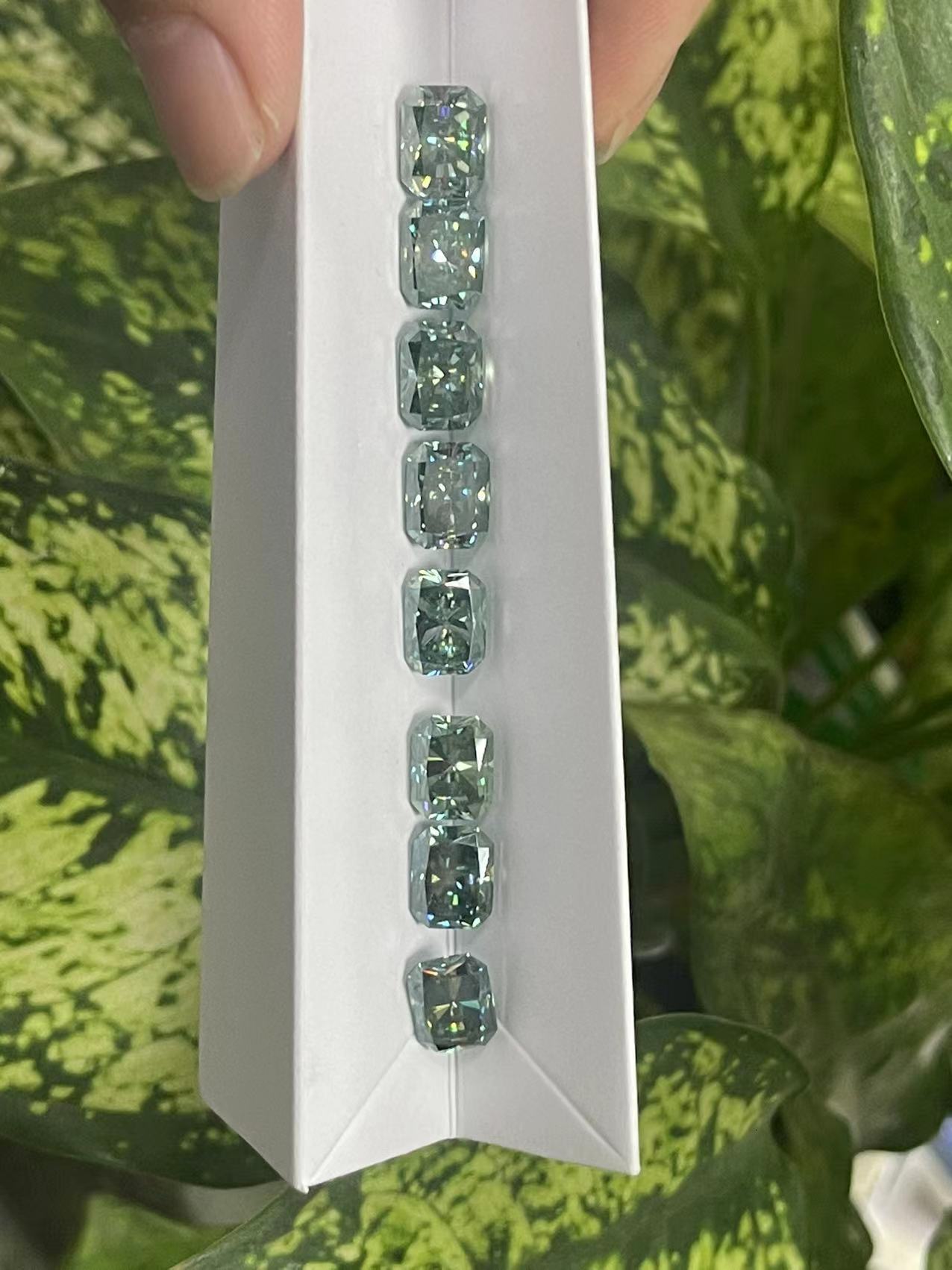 Rings for women Engagement ring with box lab grown diamond ring Square ring Pure silver ring 1 CT 2CT four claw shaped moissanite ring