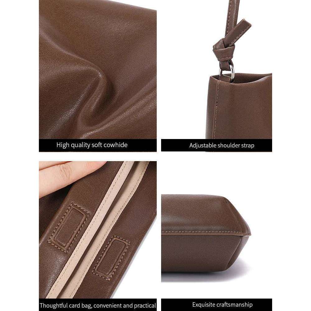 Women Casual Natural Cow Leather Shoulder Bags Ladies Retro Real Cowhide Crossbody Bag Female Commute Soft Handbags Lady MDNG2509