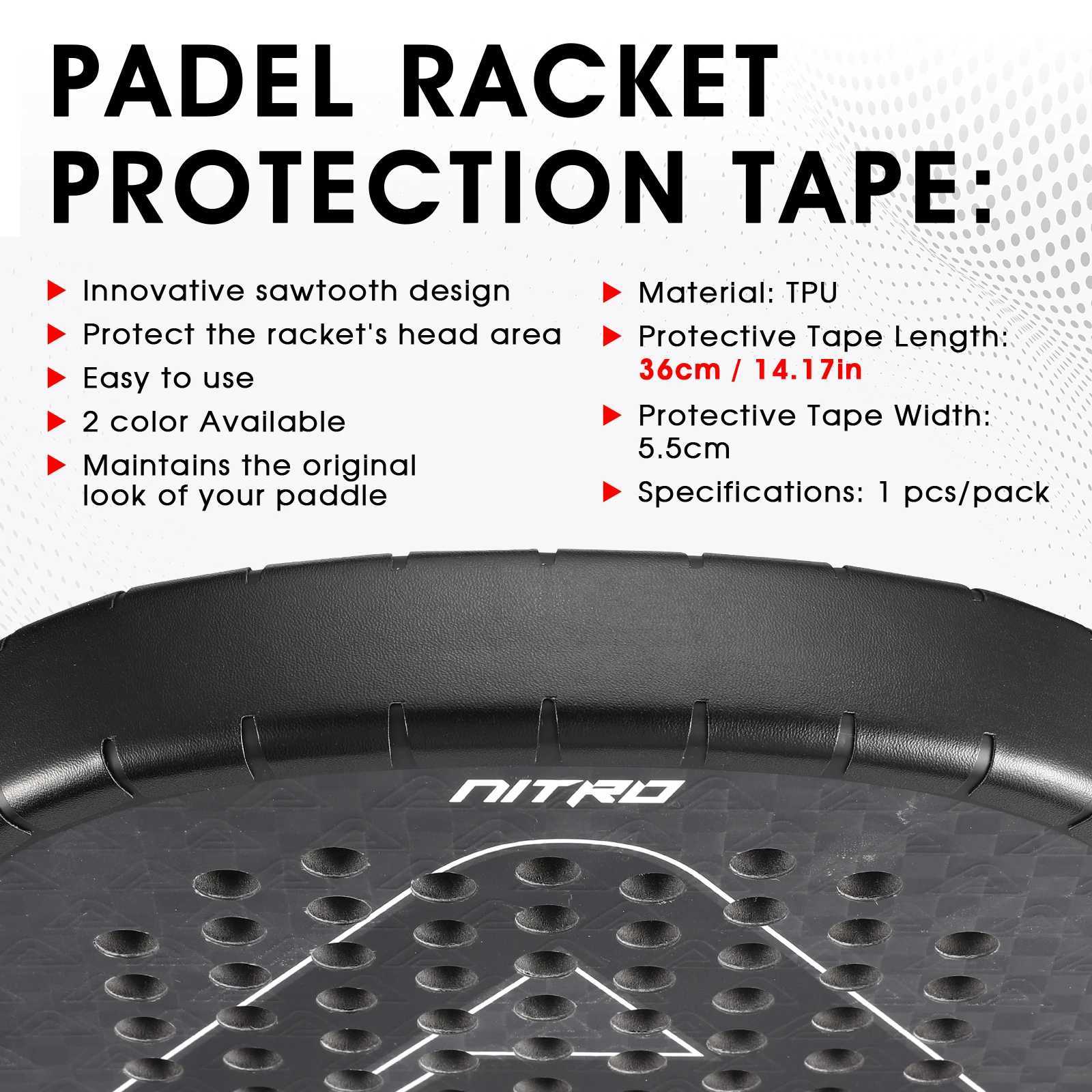 AMA SPORT Padel Racket Protection Tape Pack of 126 Edge Protector Durable Easy to Replace Transparent Padel Protector J250926