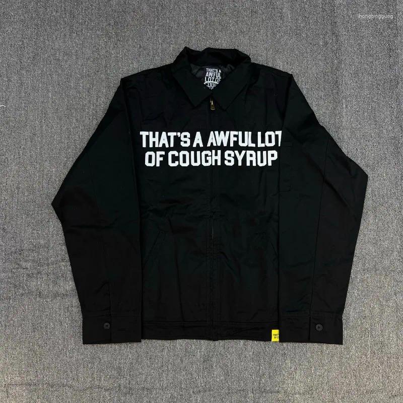 Men's Hoodies Thats A Awful Lot Of Cough Syrup Mens Letter Print Jacket Autumn Winter Cotton Padded Coat Warm Thickened Outwear Fashion