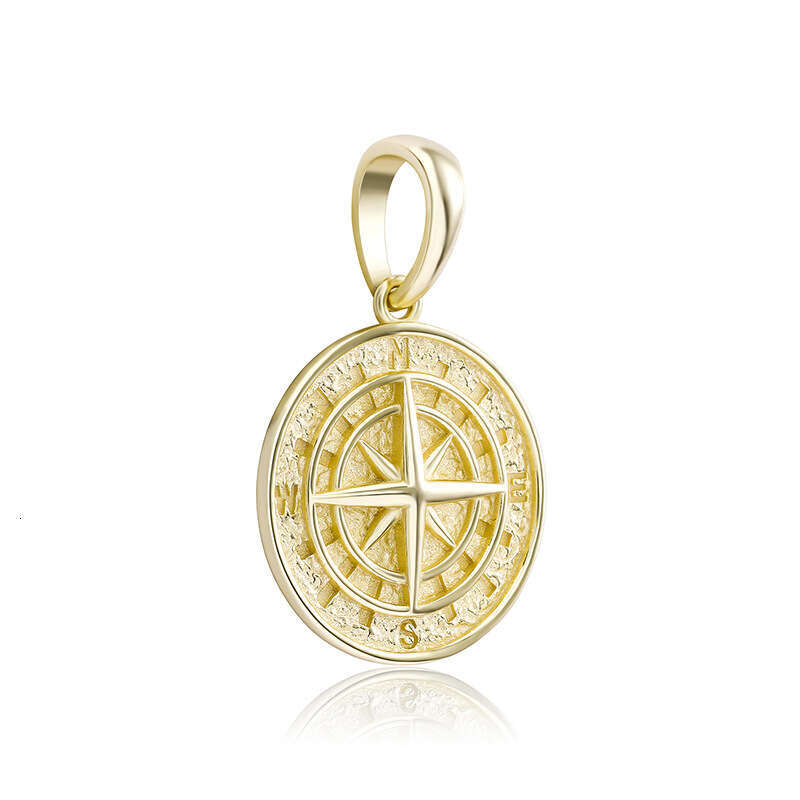 Sier Compass Hip-Hop Pendant Necklace Jewelry Accessories for Men and Women