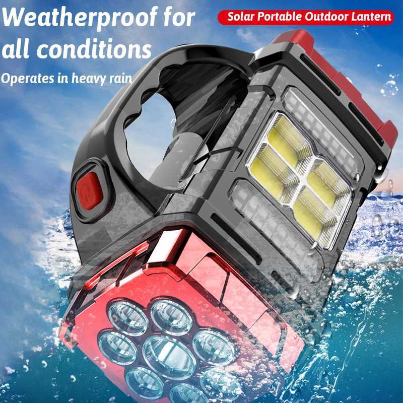 Dual Color Dual Light Source Solar Rechargeable 16 LED Light USB Power Bank Function Multi Switches Portable Outdoor Lighting C250925