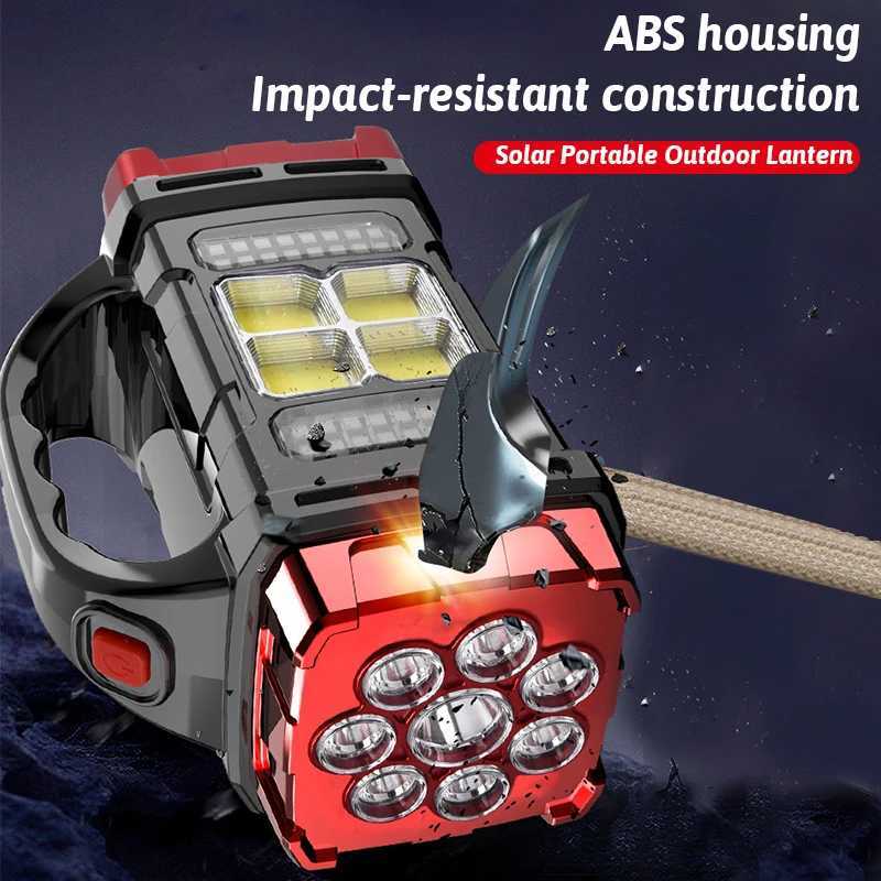 Dual Color Dual Light Source Solar Rechargeable 16 LED Light USB Power Bank Function Multi Switches Portable Outdoor Lighting C250925