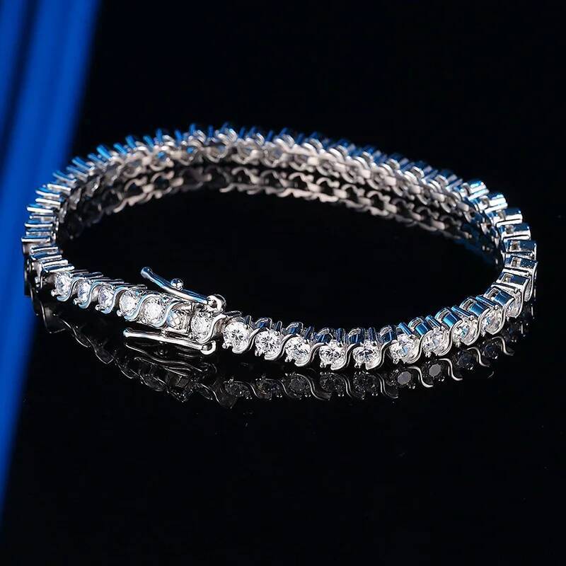 2025 Luxury 18K Gold Plated 3mm4mm Full Diamond Tennis Bracelet Gold Silver Plated Unisex Statement Jewelry for Wedding Party