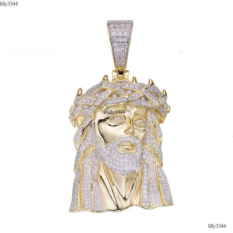 High Quality Hip Hop Religious Mossanite Piece Gold Iced Out Vvs Moissanite Pendant Jesus Big Size aaa