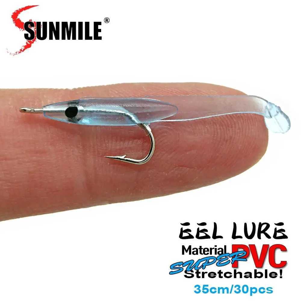 SUNMI 30pcs Eel Soft Fishing Lure 35mm PescaTack Wobbrs Fish Lures Carp urre Soup Soft Baits W250926
