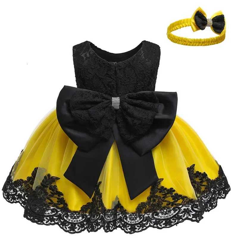 New summer Baby Dress Lace Big bow Pink Baptism Dresses for Girls 1st year birthday party wedding baby clothing 310 Years Z250926