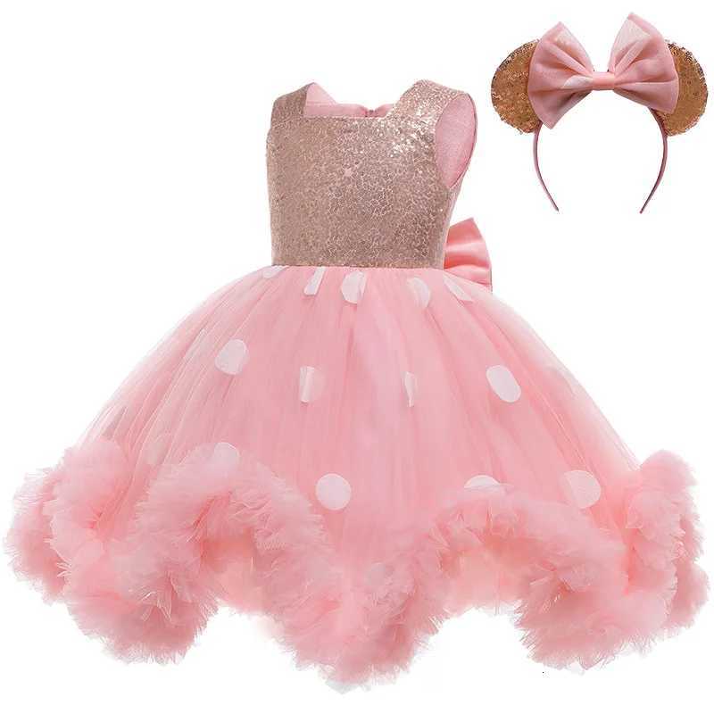 1 2 3 4 5 6 Years Baby Girls Dress Summer Sequined Mesh Fashion Girls Princess Dresses And Hairbands 2Pcs Childrens Clothing Z250926