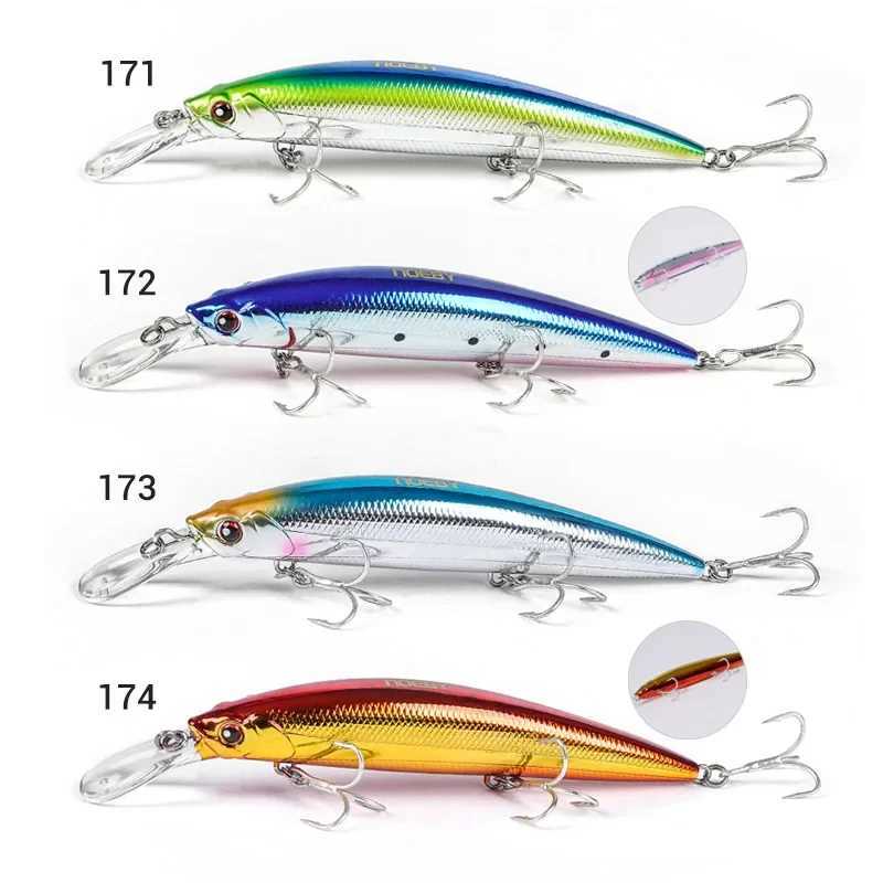 NOEBY 110mm 36g Heavy Sinking Minnow Rolling Wobbrs Artificial Hard Baits Jerkbait for Seabass Fishing Lure W250926