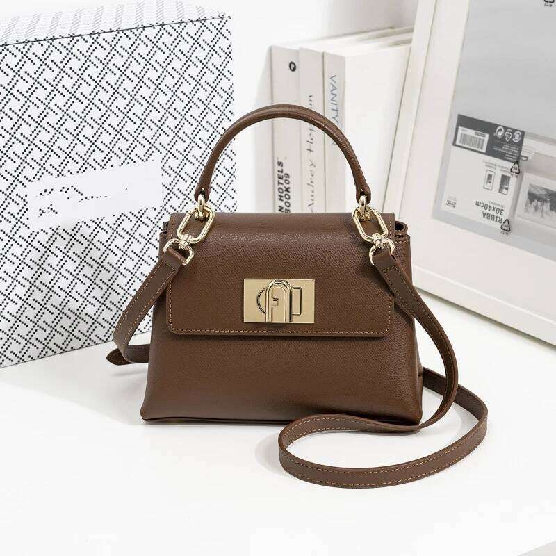 Designer Bags New Genuine Small Square Natural Cowhide Women's Handbag, Luxurious Commuting Mini Crossbody Bag, Soft Leather Hot Selling