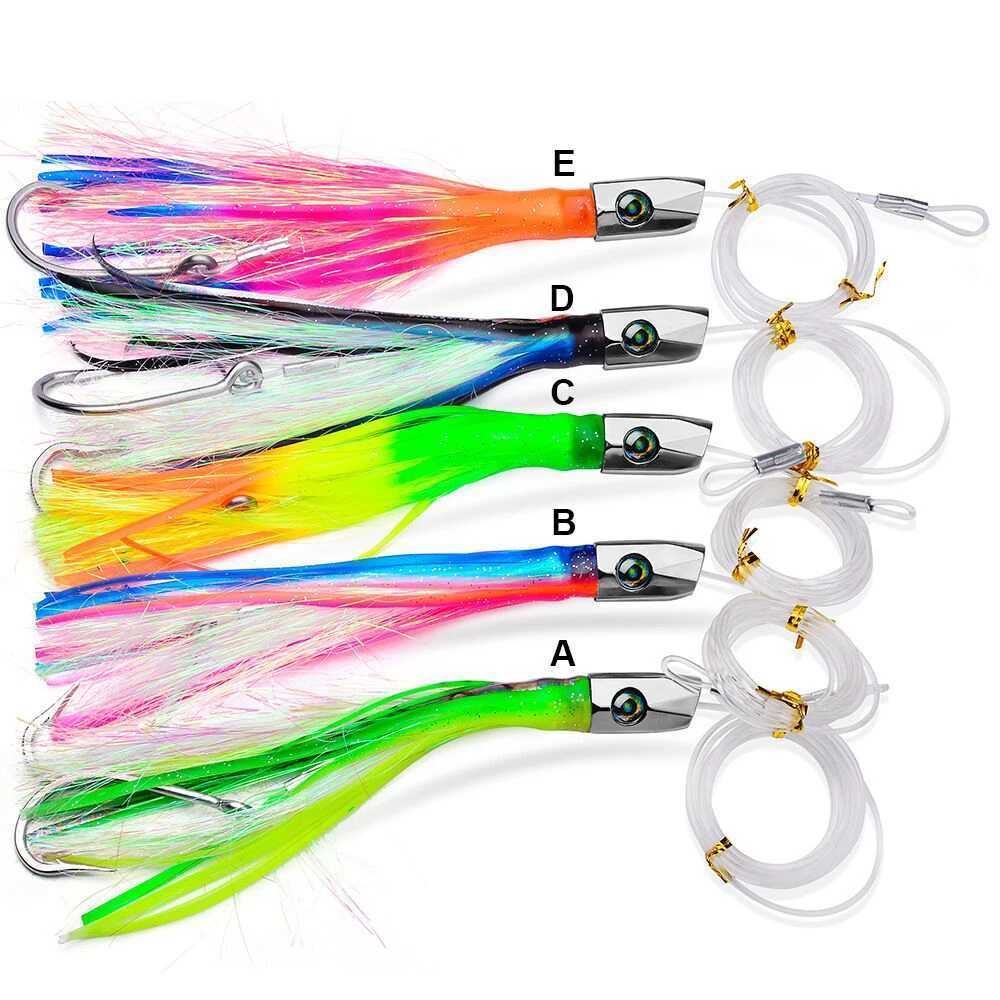 1PC Deepsea Seawater Fishing Lure 22cm85g Zinc Alloy Octopus Squid Skirt Bait Big Game Fishing Marlin Tuna Trolling Lure W250926