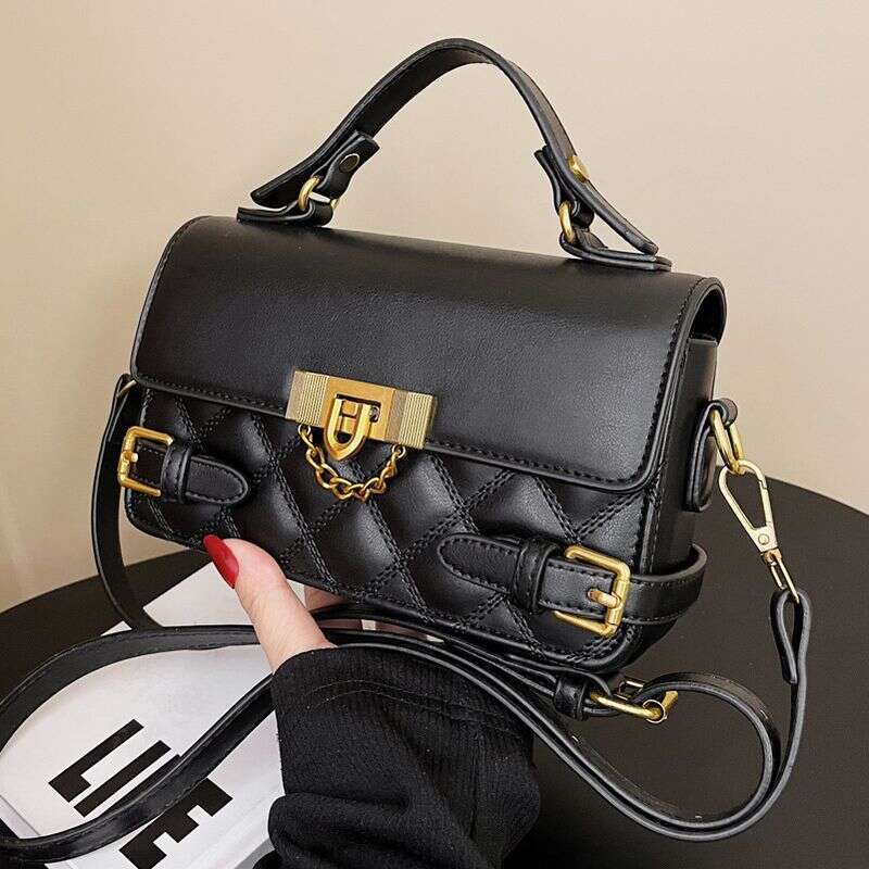 New Dia Lattice Handbag Female Retro Hundreds Of Small Square Spring Texture Single Shoulder Crossbody Bag