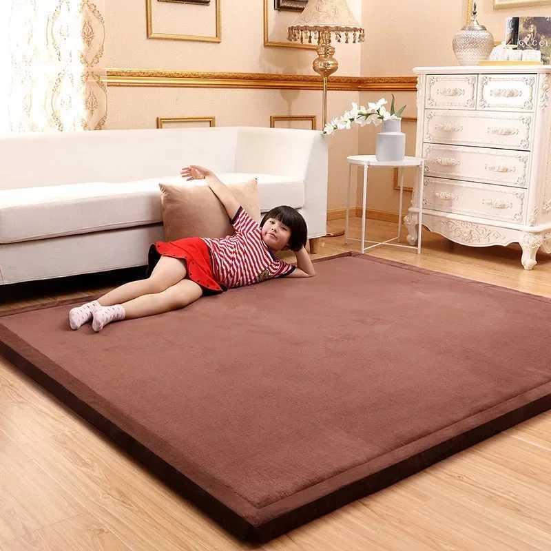 Latest Japanese Style 3CM Thickening Coral Fleece Velvet Mattress Camel Bed Mattress Living Room Tatami Carpet Baby Crawling Mat C2509261
