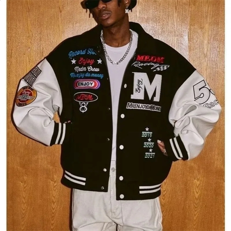 Y2K Street Fashion Casual Towel Embroidered American Baseball Uniform Loose Jacket Men And Women Hip Hop Joker Couple 240722