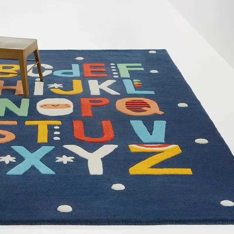 Cartoon Childrens Bedroom Crawl Mat Soft Shaggy Carpet Thickened Area Rug Large Dropproof Cute Living Room Decoration Carpets C250926