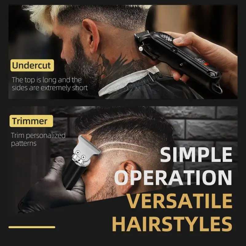 KIO Hair Cutting Machine Set Portable Fashion Cordless Professional Clipper Hair Rechargeable Digital Display Trimmer For Man R250926