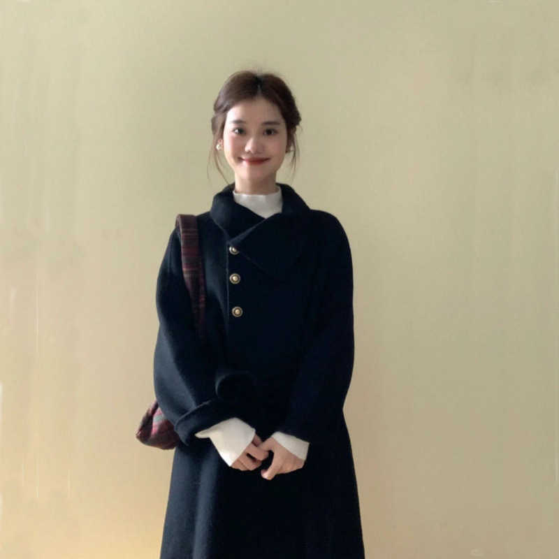 2024 New Wool Coat for Women Winter Korean Sle Woolen MidLength Autumn Winter HighEnd Hepburn Sle W250926
