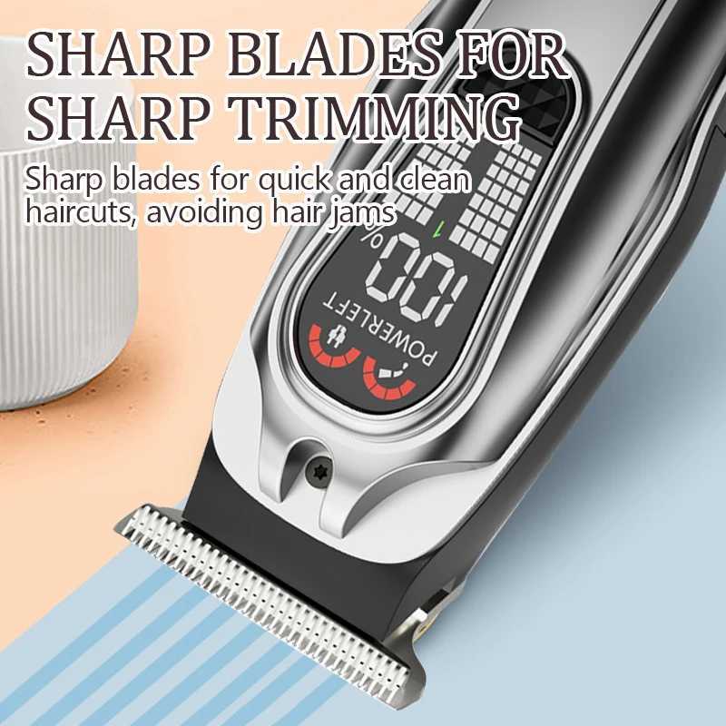 Electric digital charging hair clipper for household use oil head carving shaving electric push shear highpower electric pusher R250926