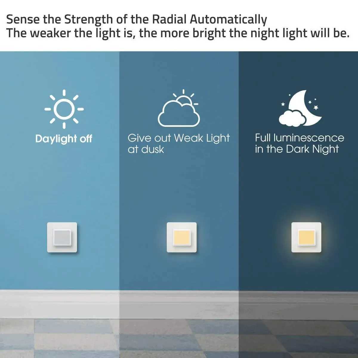 Automatic 03W LED Night Light UK Plug in WarmDay White Dusk Till Dawn Daylight Sensor Smart Energy Saving Design Home Office C250925