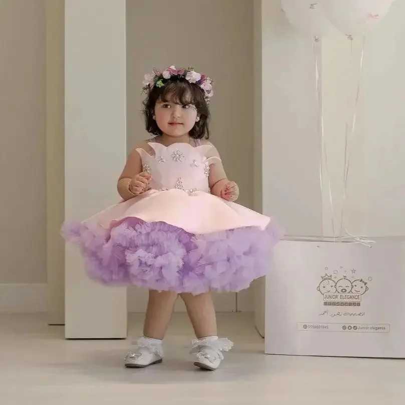 Flower Girl DressesCustomized Puffy Flower Girl Dresses For Wedding Knee Length Crystal Lovely Toddler Photo Shoot Birthday Part Z250926