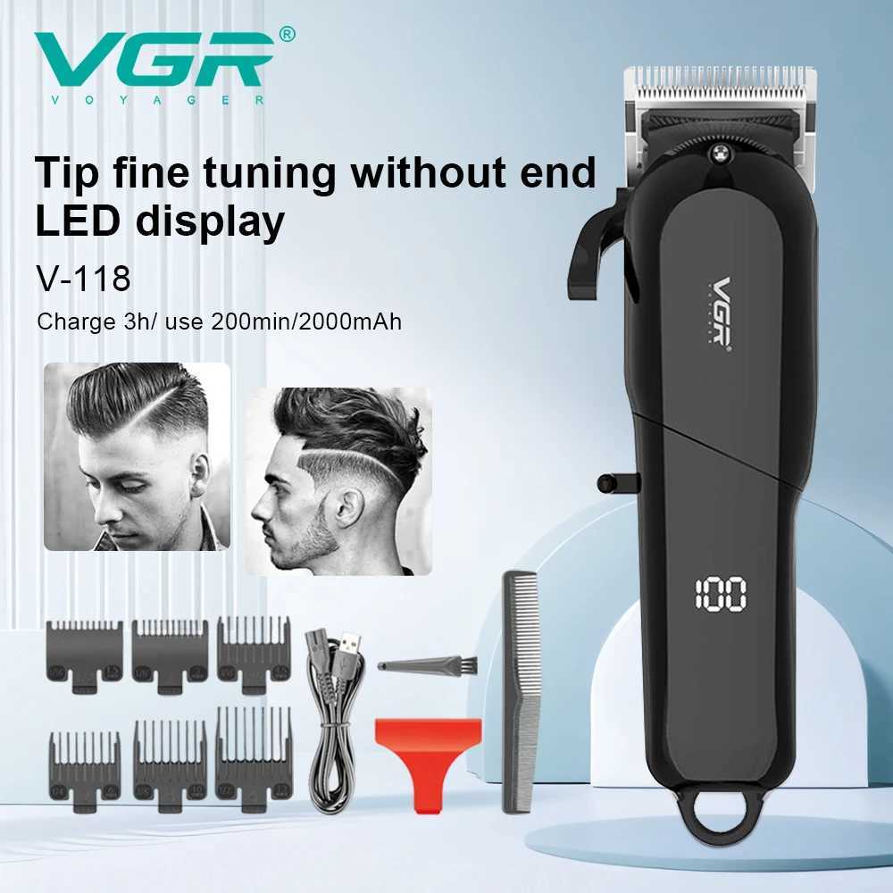 118 Hair Clipper Cordless Hair Cutting Machine Adjustable Barber Professional Hair Trimmer Digital Display Clipper for Men R250926