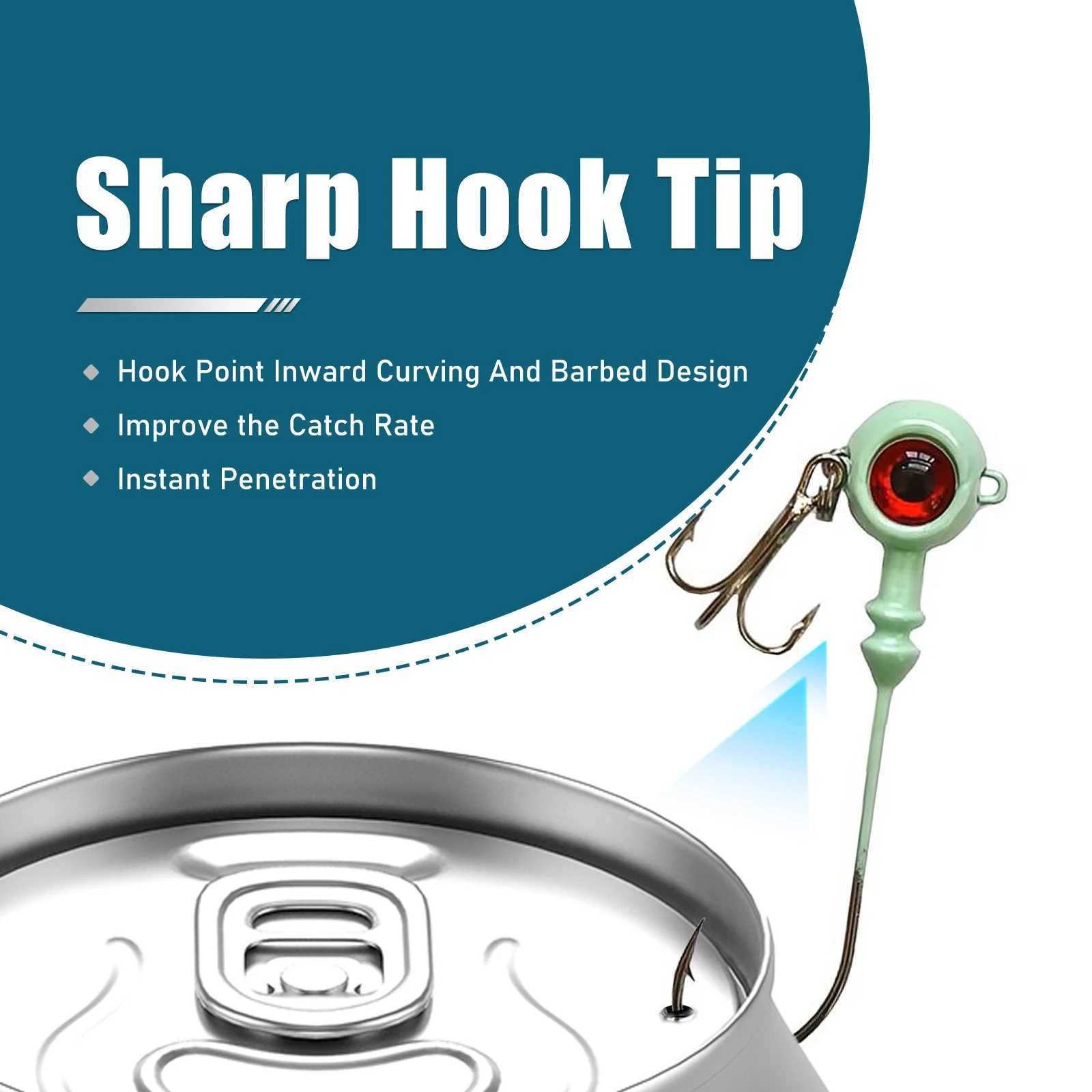 9KM 5Pcs Fishing Eye Jig s Hook Saltwater with Treb Hooks High Caon Steel for Saltwater Freshwater W250926