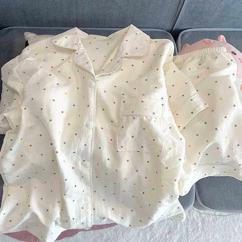 Clouds Cute Pajamas Set for Women Summer Womens Pajamas Set Short Sleeve Shorts Sweet Home Clothes Set Nightwear Z250925