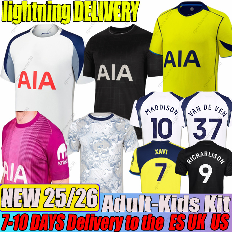 25 26 Soccer Jerseys MADDISON TEL KULUSEVSKI RICHARLISON XAVI BISSOUMA JOHNSON VAN DE VEN 2025 football shirt kids kits