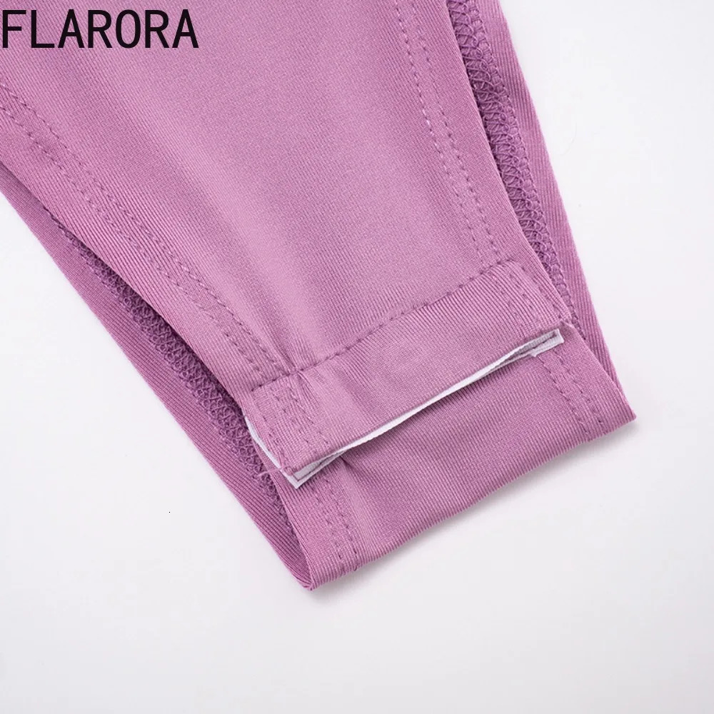 FLARORA Sexy Hollow Out Backless 2 Piece Set Woman Round Neck Sleeveless Fold Bodysuits And Skinny Pants Outfits Party Clubwear 250922