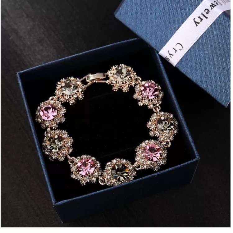 Super Shiny Rhinestone for Women Korean Fashion Crystal Elegant Bangle Bracelet