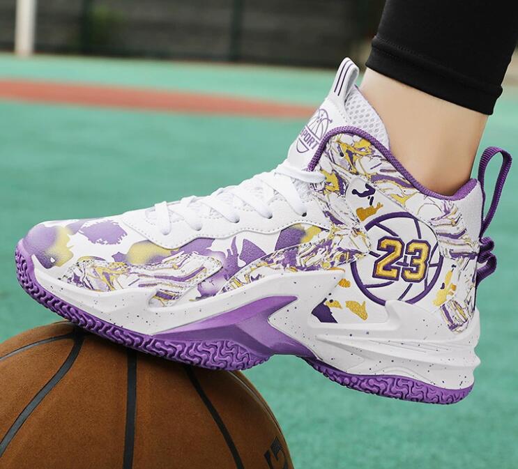 23 letter fashion men's sneaker practical basketball shoes junior high school boys' high top sports shoes casual running shoes Z 9.8-9