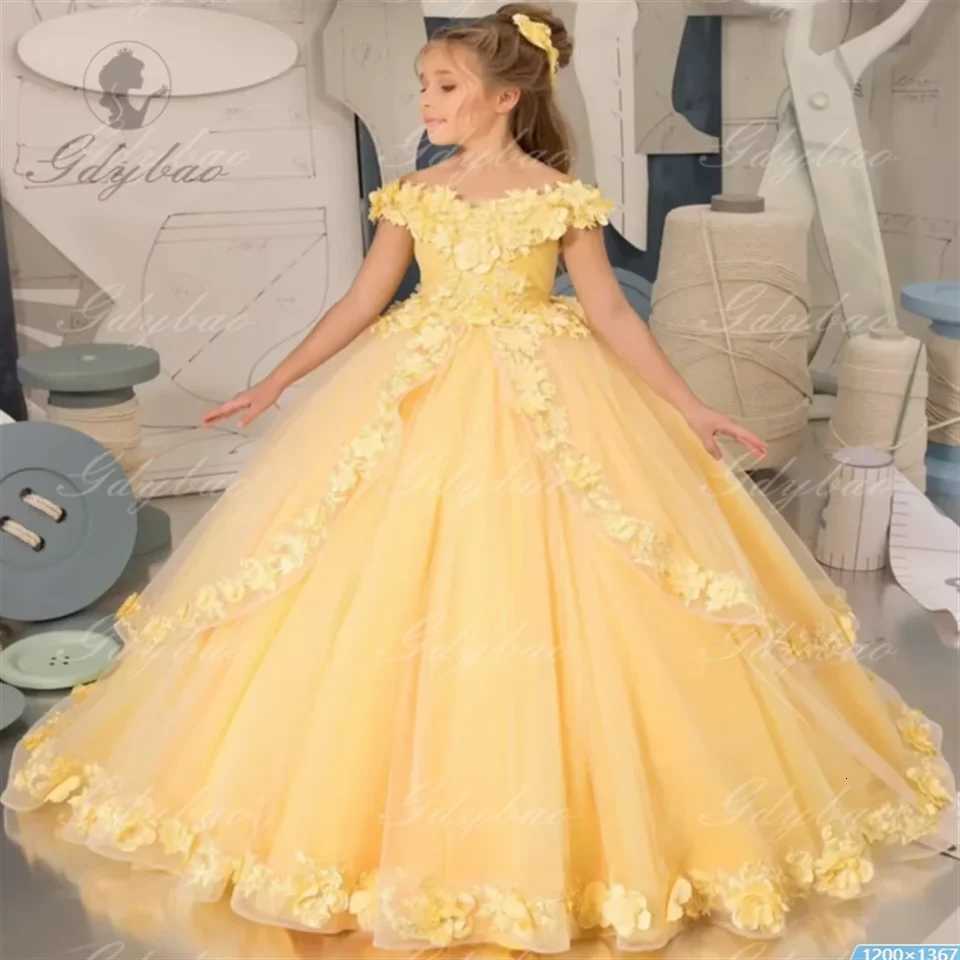 Pink Flower Girl Dress V Neck Tailing Fluffy Mesh Flower Girl Dress For Birthday Prom Party Custom Princess Clothing Z250926