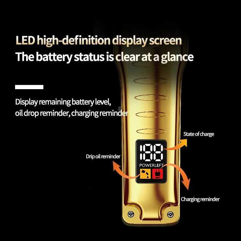 Kemei Professional Hair Clippers Electric Cordless Hair Trimmer with LCD Display USB Rechargeable Hair Cutting Machine for Men R250926