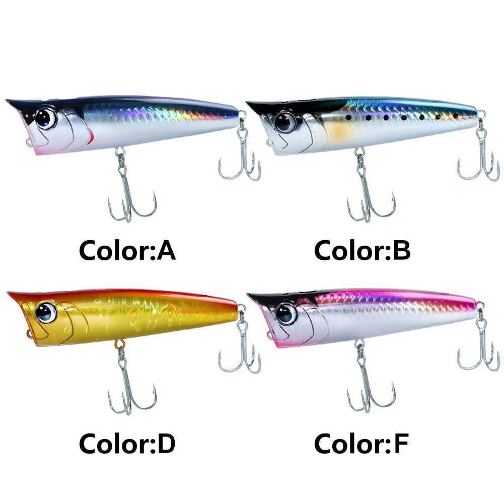 Floating Fishing Lure with Hook Topwater Bubb Baits 3D Eyes Minnow Popper Crank Baits for Freshwater Saltwater Surface Fishing W250926