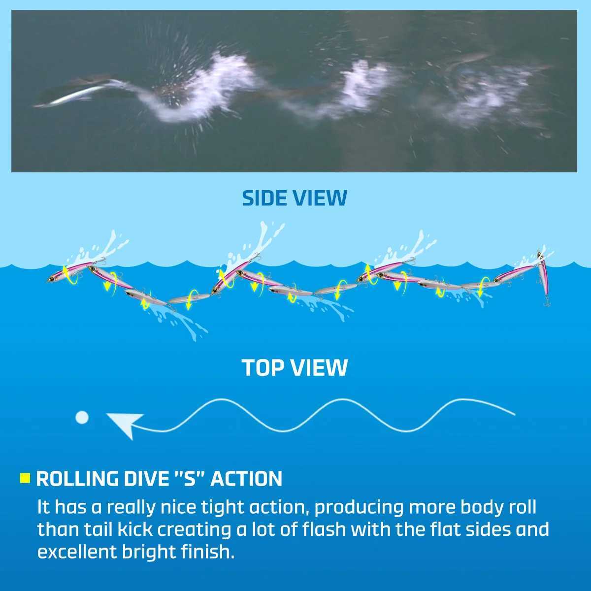 Noeby Blue Vortex Floating Stickbait Fishing Lure160mm 46g Artificial Hard Bait for GT Tuna Kingfish Saltwater Fishing lure W250926