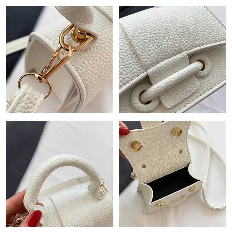 Womens Handbag PU Pure Ribbon Buckle Fashionable Solid Color Chain Shoulder Bag Womens Summer crossbody Square Designer Bags Z250926