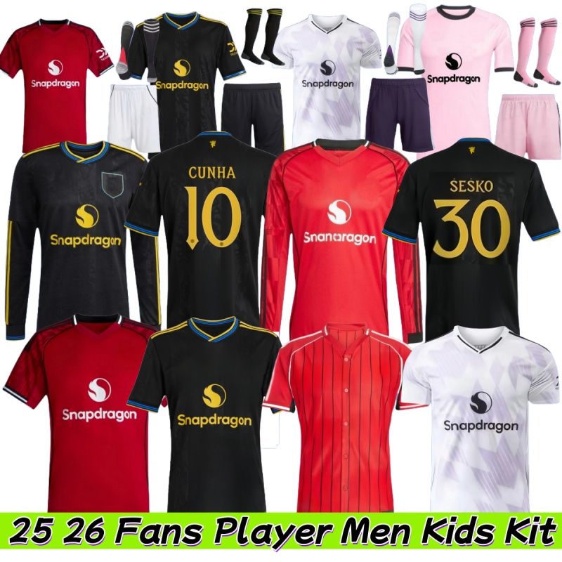 25 26 Manchest er United Soccer Jerseys GARNACHO HOJLUN MARTINEZ CASEMIRO UTD Retro Football Shirt Tracksuit men kids kit 2026 MAINOO ZIRKZEE Pre match icon jersey