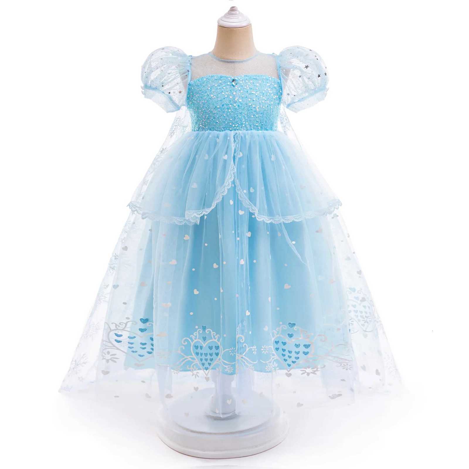 Snow Tull Girls Dress Halloween Cospaly Costume Elegant Birthday Princess Prom Dresses for Girl Wedding Christmas Kids Clothing Z250926