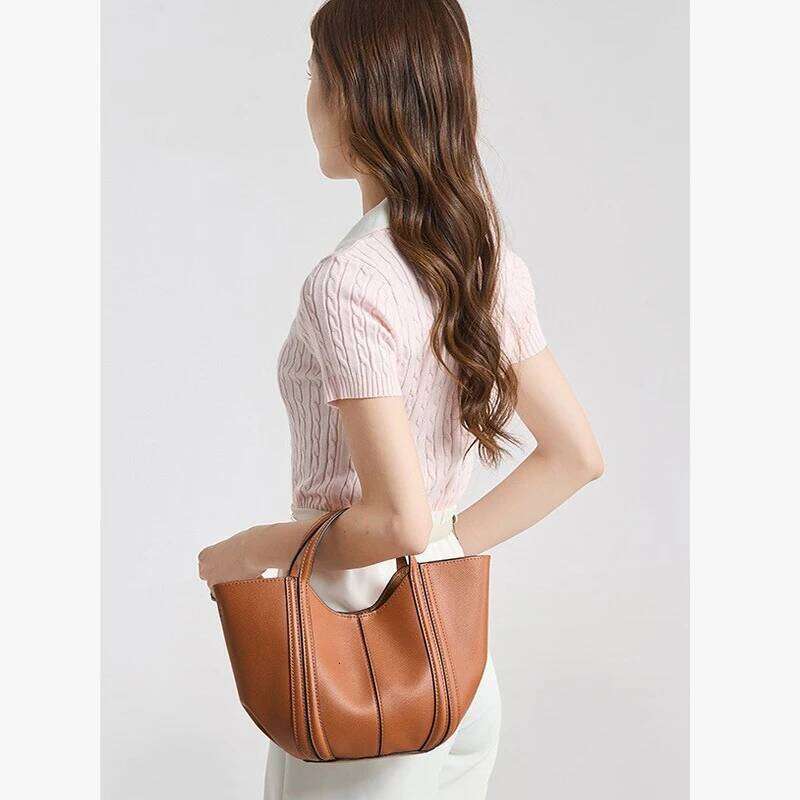 Vintage Simple Handbags Women Soft PU Leather Designer Fashion High-Quality Shopping Tote Bag For Daily Use