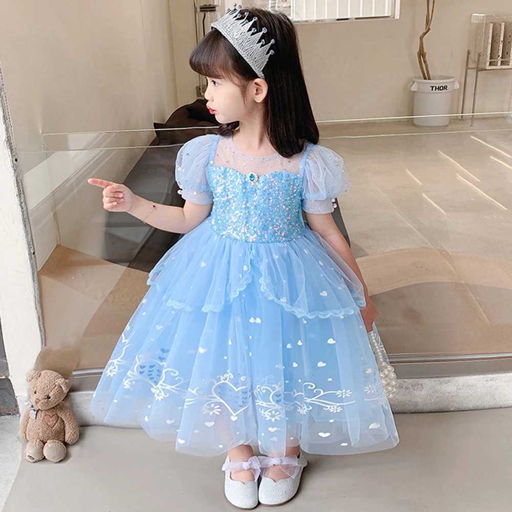 Snow Tull Girls Dress Halloween Cospaly Costume Elegant Birthday Princess Prom Dresses for Girl Wedding Christmas Kids Clothing Z250926